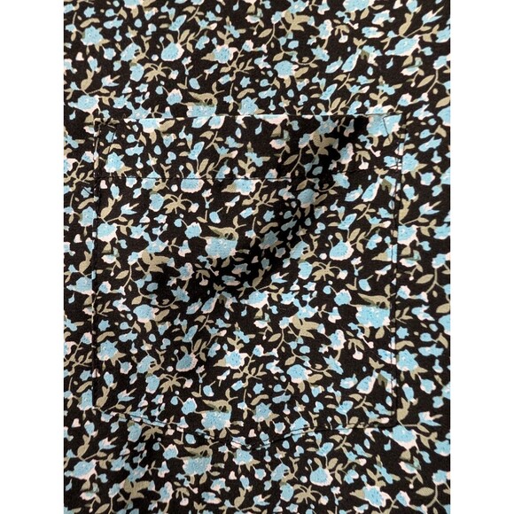 Visitor Premium 4-Way Stretch Floral Shirt Men’s XL Blue Black Button Front - Picture 8 of 9